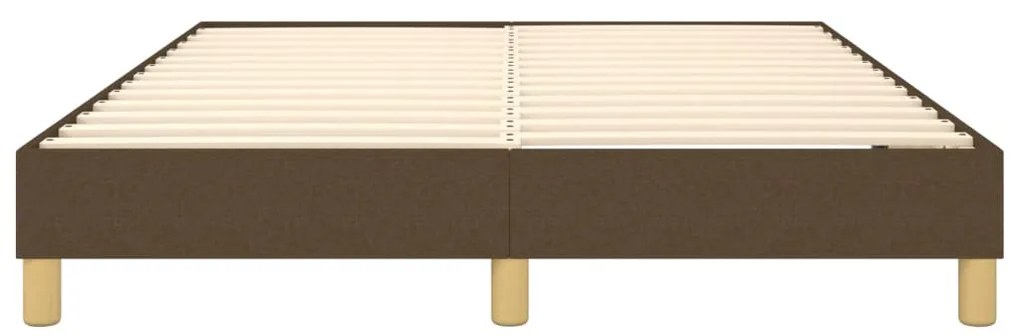 Estrutura de cama sem colchão 140x190 cm tecido castanho-escuro