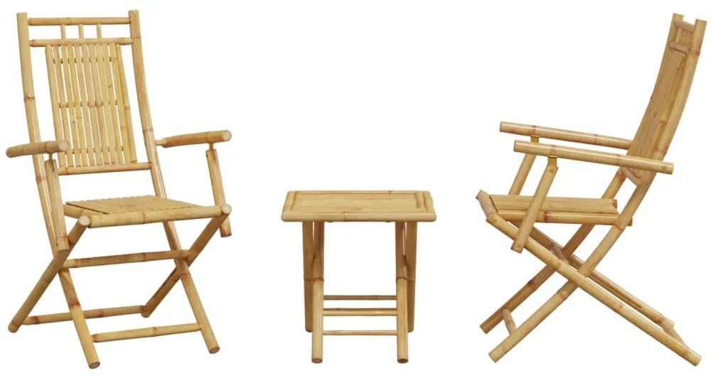 3 pcs conjunto de bistrô em bambu