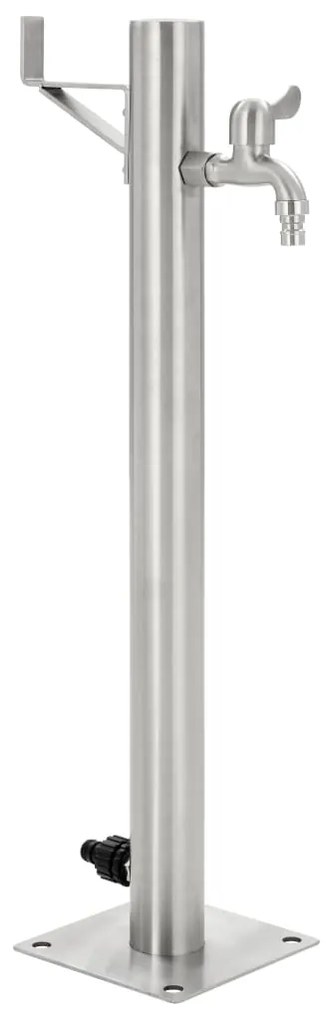 vidaXL Coluna de água para jardim em aço inoxidável redonda 65 cm
