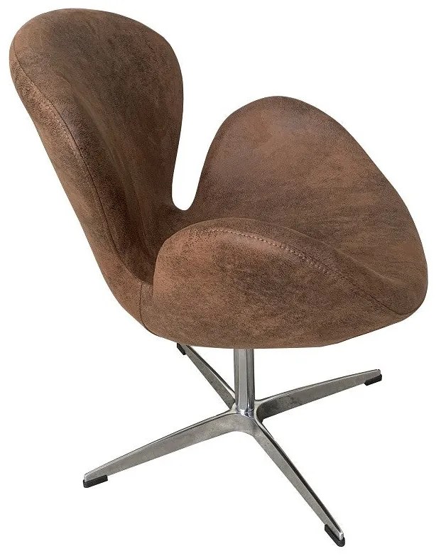 Poltrona WESLEY – 73x68x76 cm – Pele Sintética Vintage com Base Girató