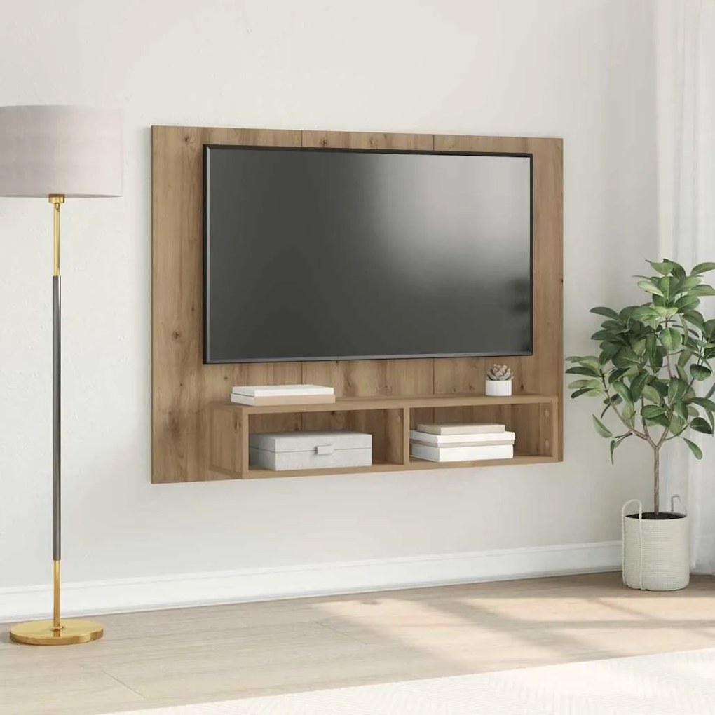 vidaXL Gabinete de TV de Parede Carvalho Artesanal 120 x 23.5 x 90 cm