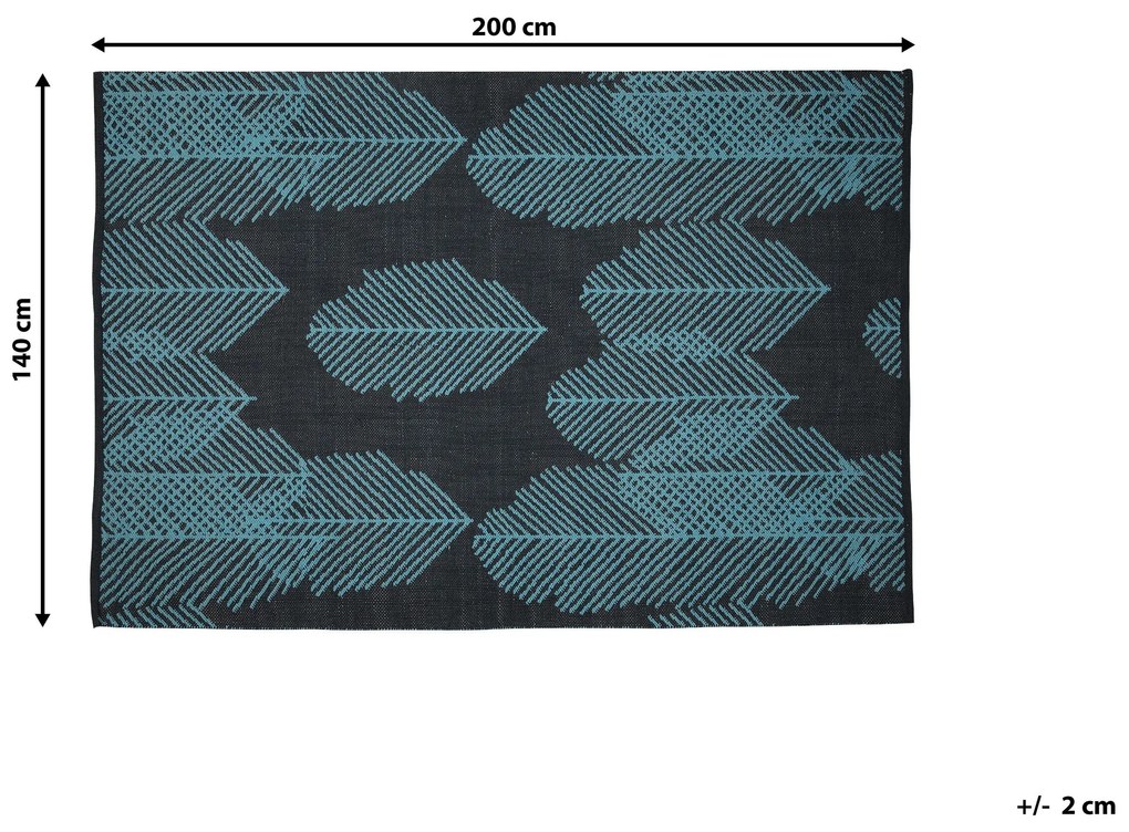 Tapete de área reversível preto e azul 140 x 200 cm MEZRA Beliani