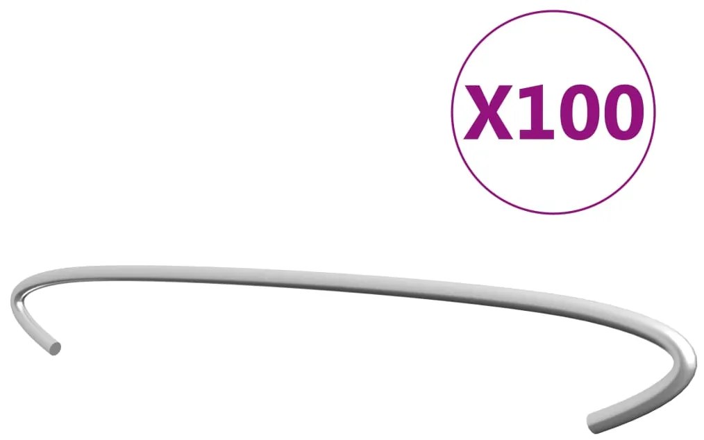 vidaXL Ganchos para gabiões 100 pcs aço galvanizado 50 cm