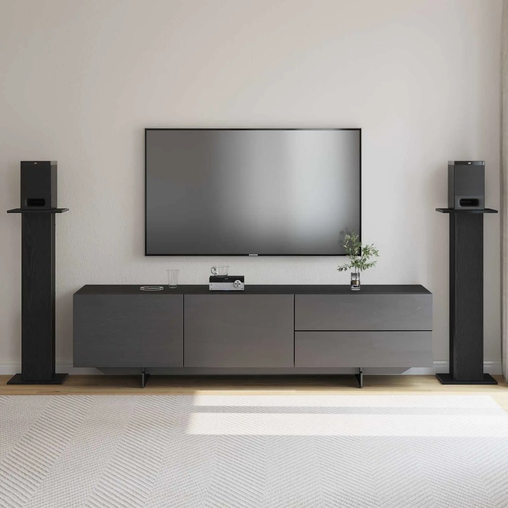 vidaXL Suportes para Caixas de Som 2 pcs Carvalho Preto