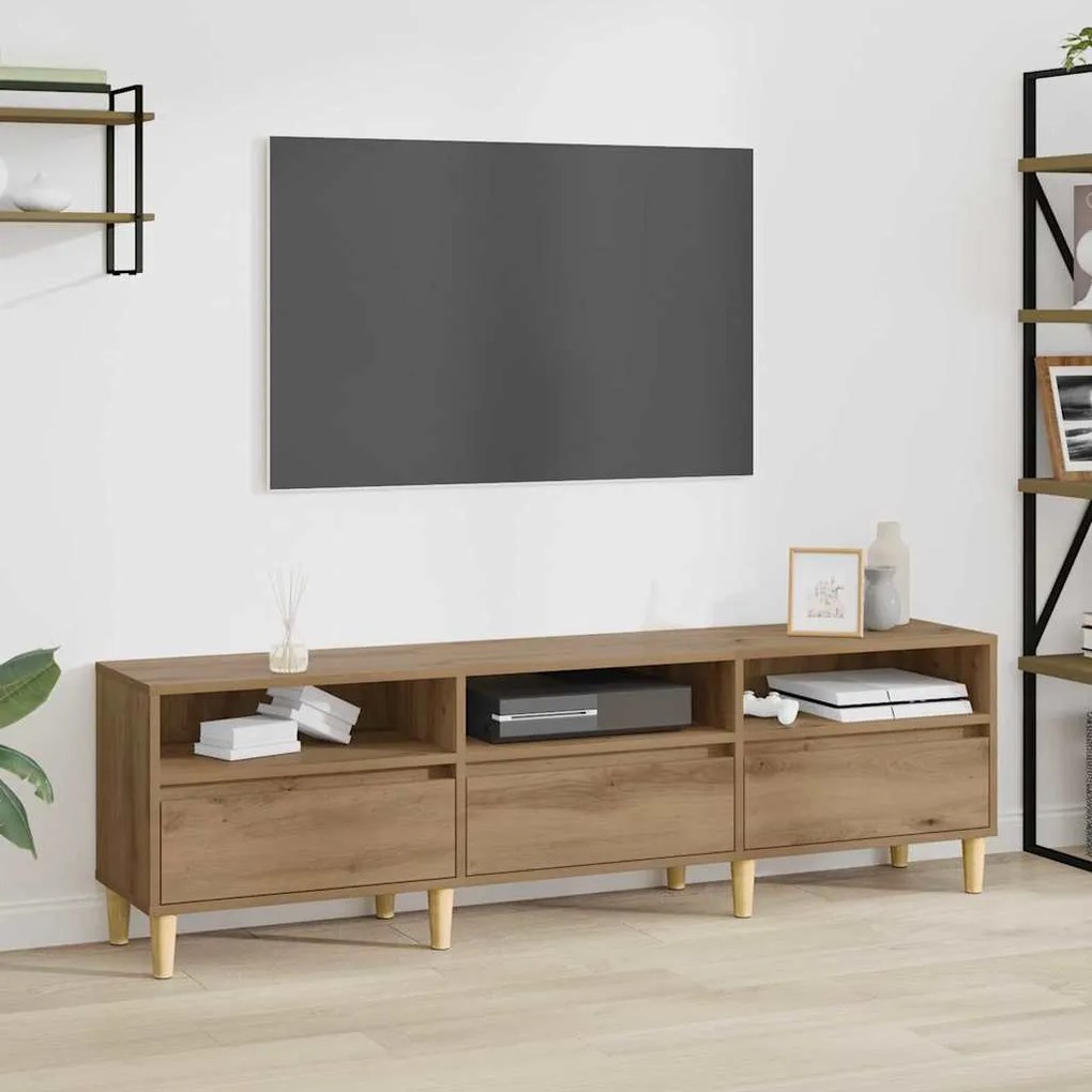 vidaXL Gabinete para TV com gaveta carvalho artisiano 150 x 30 x 45 cm