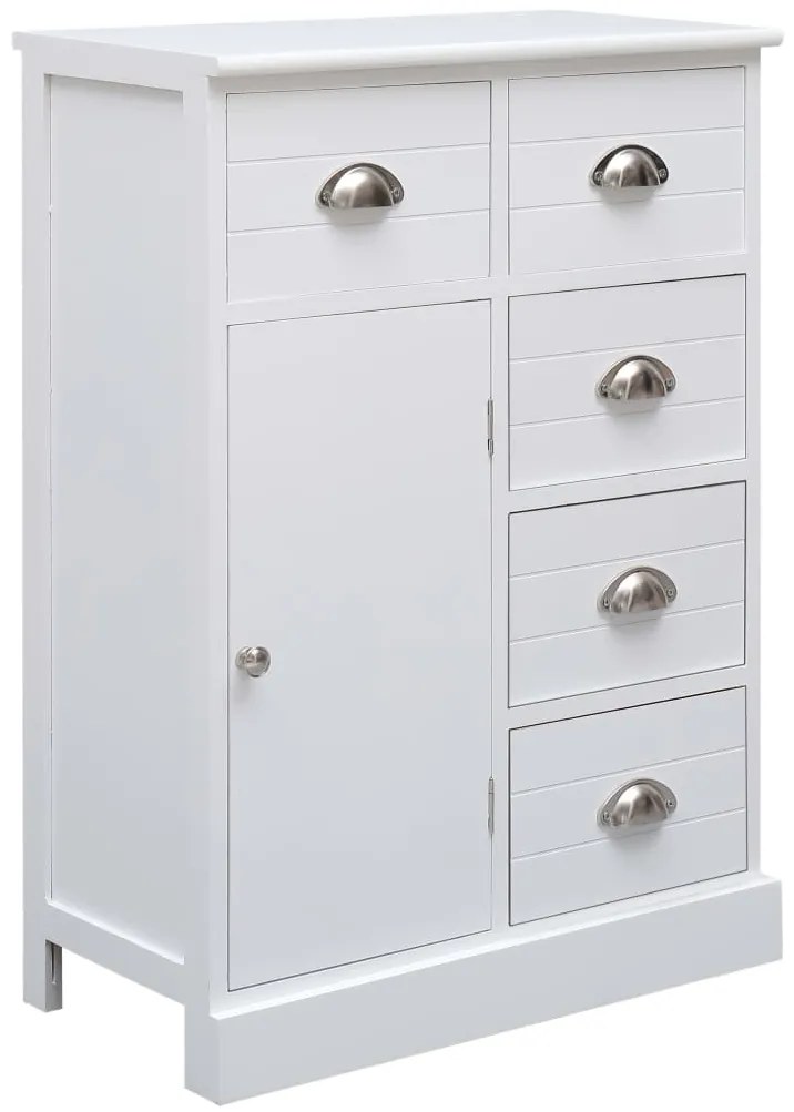 Aparador com 10 gavetas 113x30x79 cm madeira branco