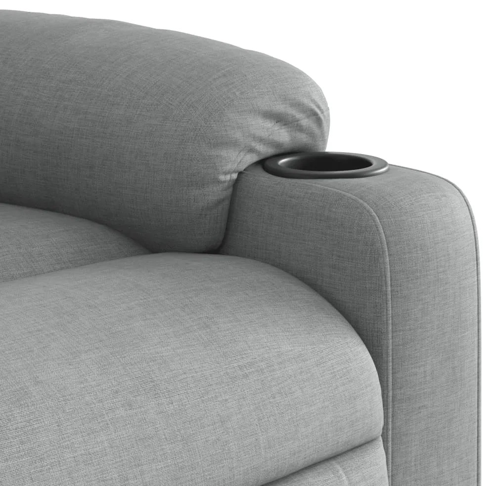 Poltrona de massagens reclinável elétrica tecido cinzento-claro