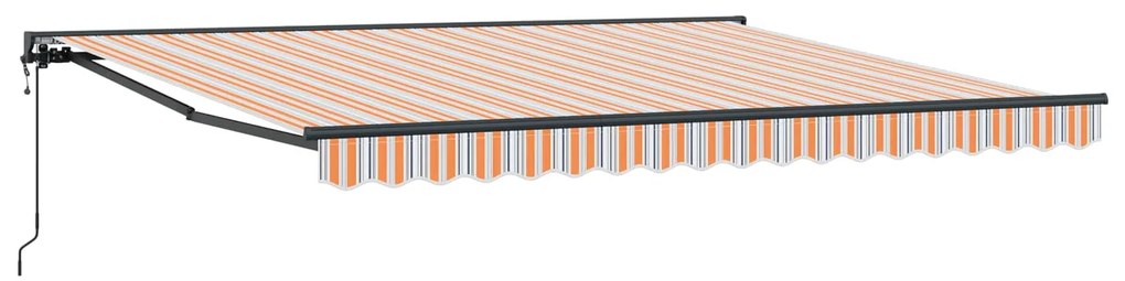 vidaXL Toldo Retrátil Azul e Laranja 400 × 300 cm Poliéster e Metal