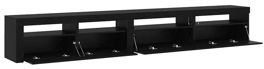 Conjunto de Cabinet de TV vidaXL 3 Peças com Luzes LED Carvalho Preto