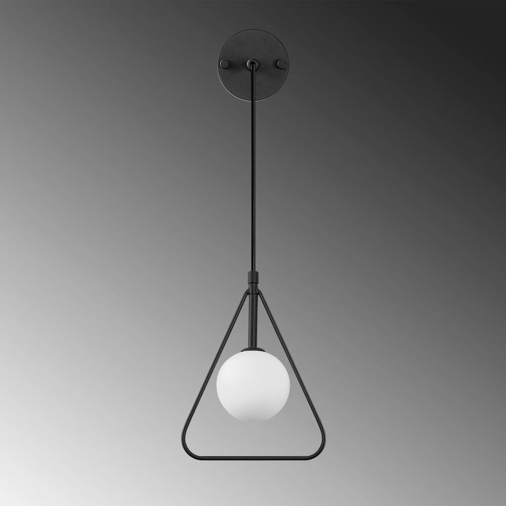 Candeeiro de Parede Geometri – Preto/Branco – 20 x 15 cm