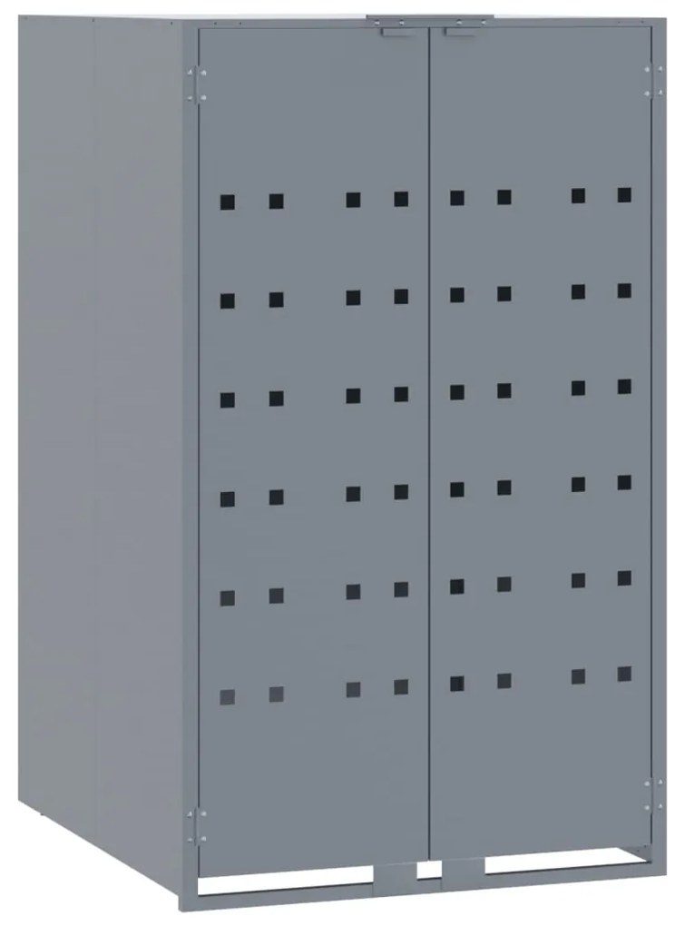Abrigo para 6 caixotes do lixo 414x79x117 cm aço cinzento
