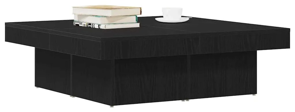 Mesa de Centro vidaXL Preta em Carvalho de 90x90x28 cm de Madeira de E