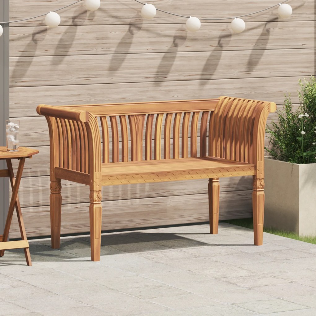 vidaXL Banco de Jardim 127.5x52x80 cm Madeira Maciça de Teca
