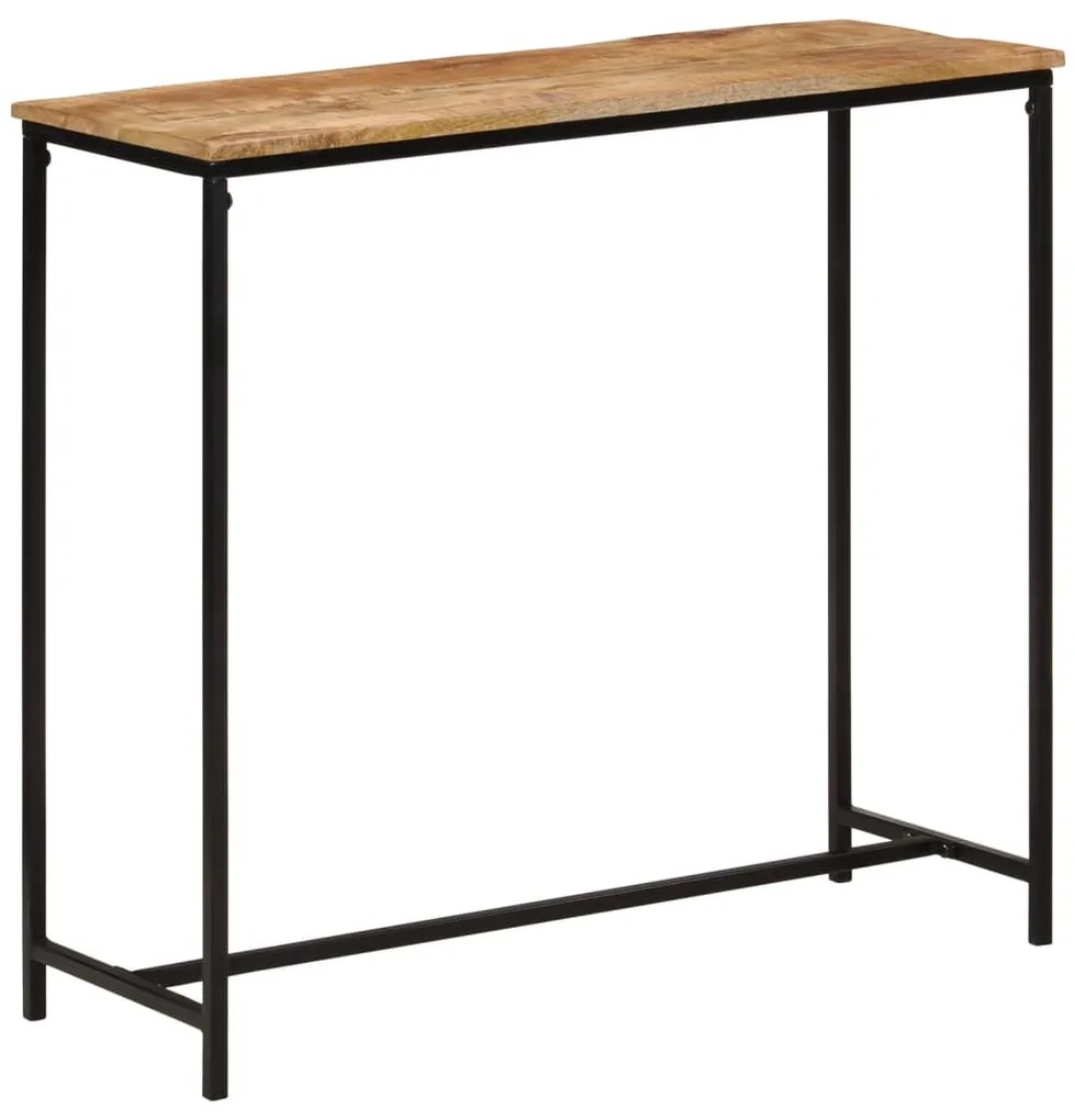 Mesa consola 80x30x74 cm madeira de mangueira maciça e ferro