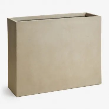 Vaso Retangular Em Cimento Neyrua Castanho Areia & 100 X 35 X 80 Cm - Sklum