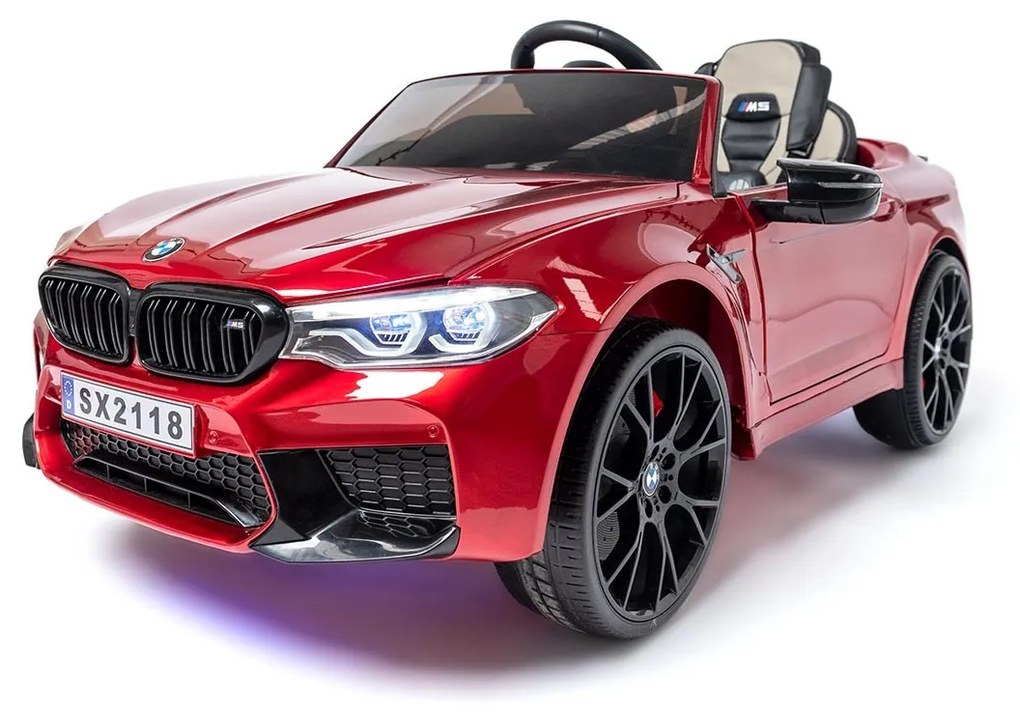 BMW M5 COM MP4 E DRIFT CARRO ELÉTRICO INFANTIL 24V VERMELHO