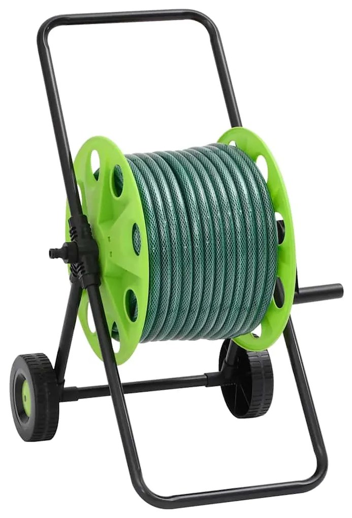 vidaXL Carrinho c/ conj. de encaixe de mangueira 0,75" 30 m PVC verde