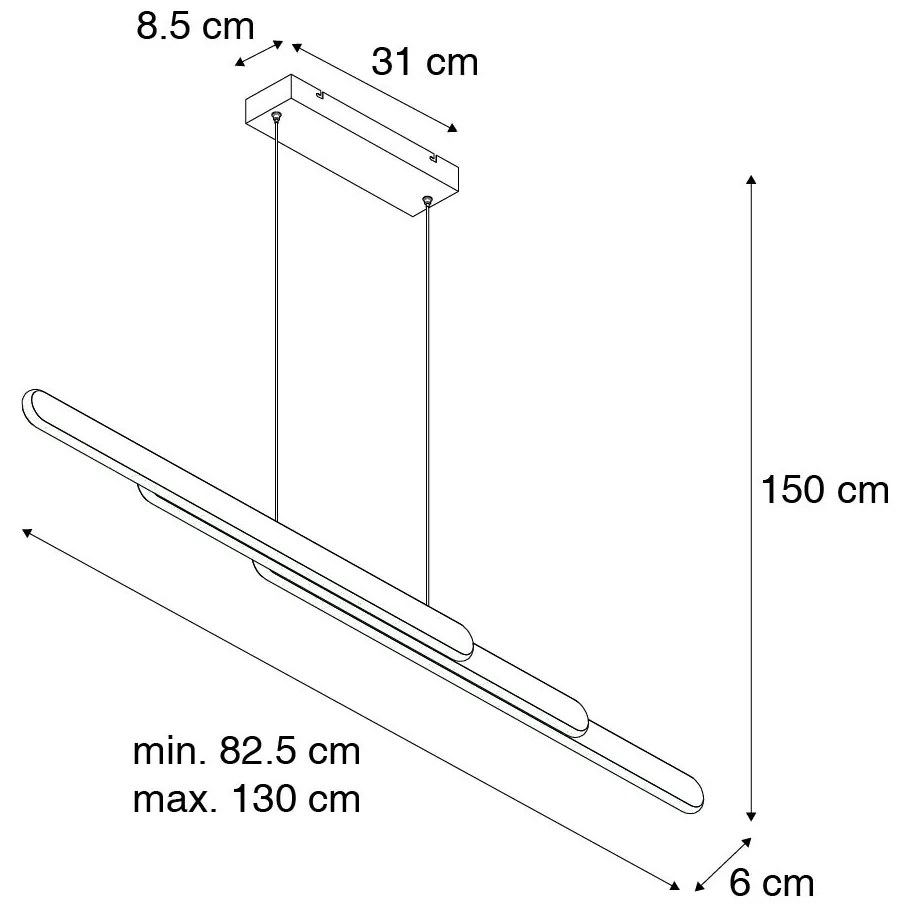 Candeeiro suspenso preto com LED regulável em Kelvin ajustável - Yipke Design