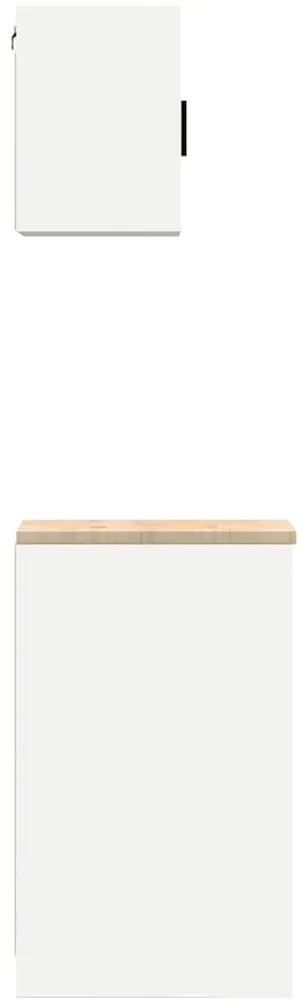 Armários de garagem 2 pcs derivados de madeira branco