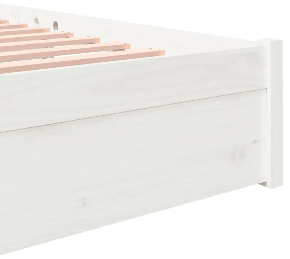 Estrutura de cama super king pinho maciço 180x200 cm branco