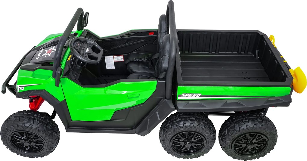 Carro elétrico para Crianças Farmer 2 lugares 24V 4x4 Truck X-POWER, Rodas de espuma EVA, Assento Couro ecológico Verde