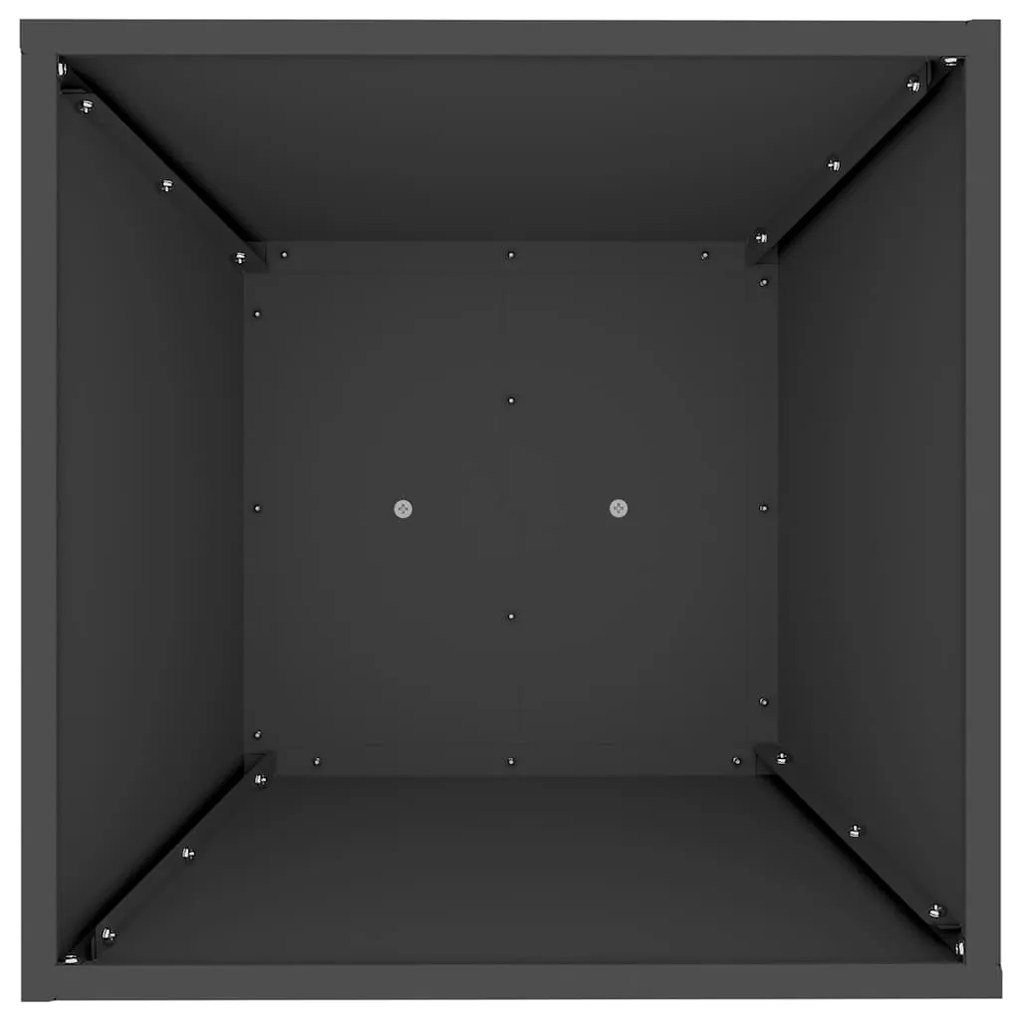 Plantador de Pilar com Tigela Preto 40x40x100 cm em Aço.