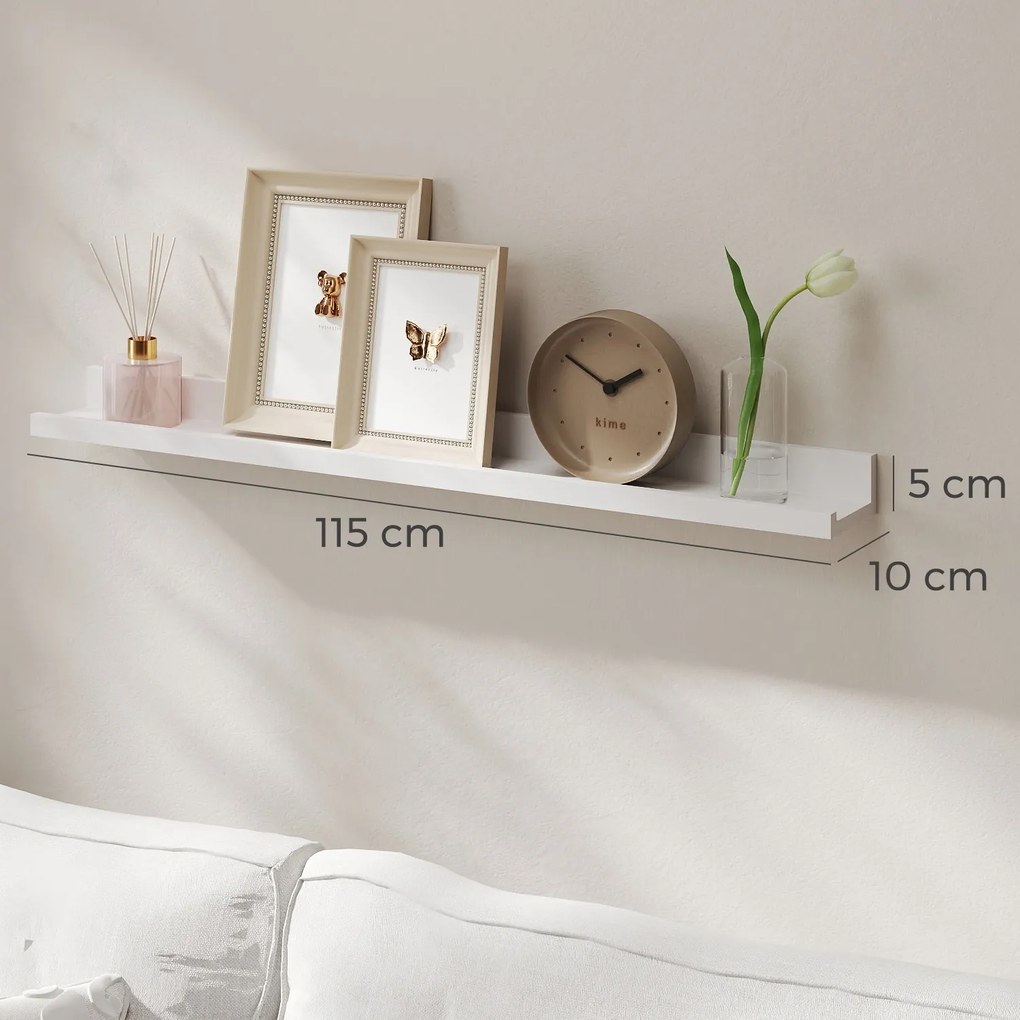 Estante de parede 10 x 110 x 5/2 cm em branco