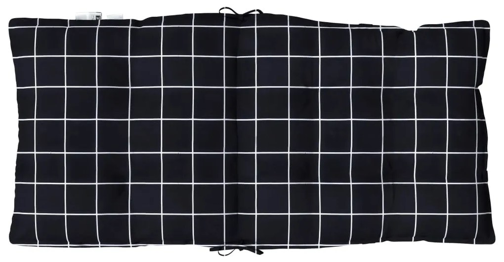 Almofadões cadeira encosto baixo 6 pcs oxford xadrez preto