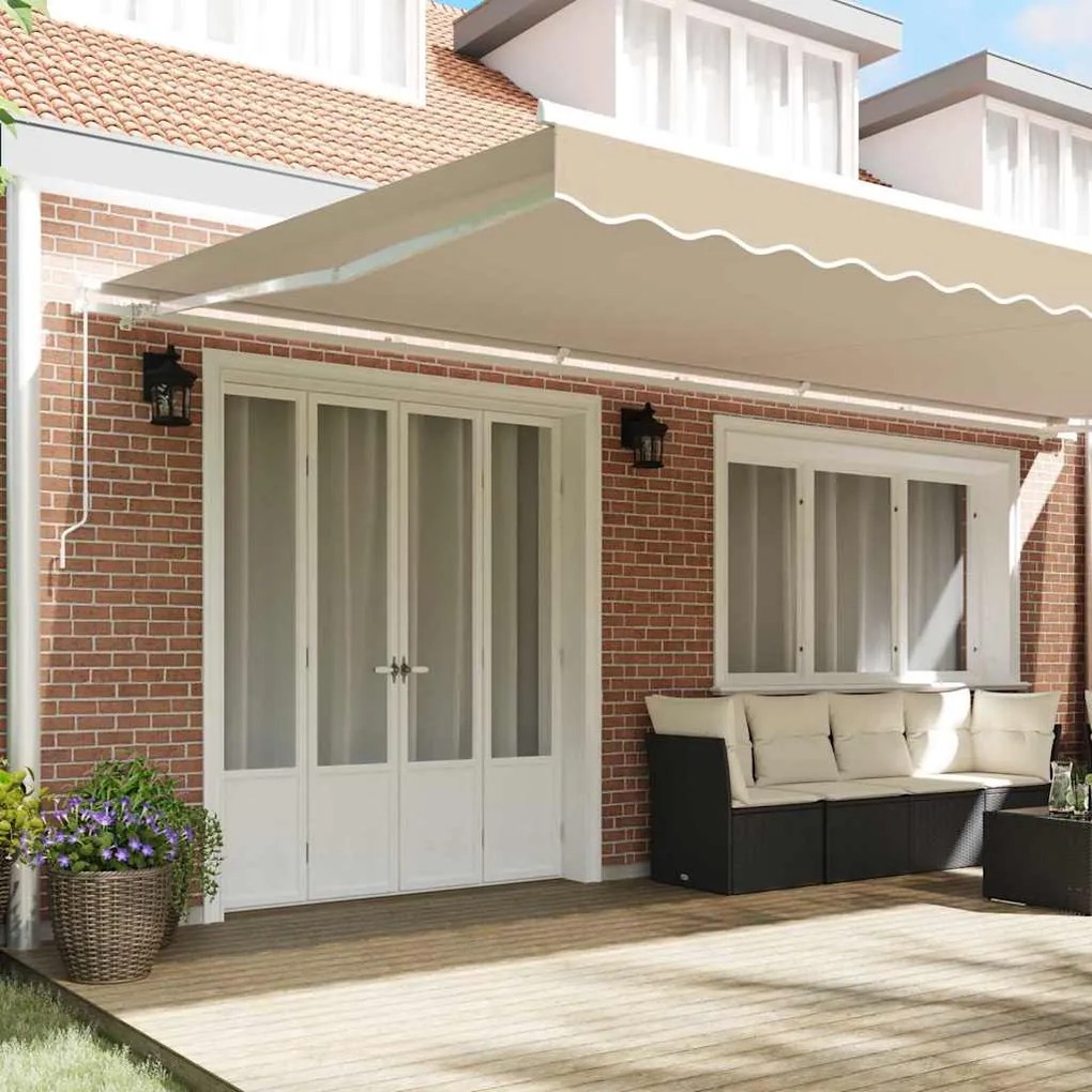 Toldo Retrátil Manual Bege 600x300 cm
