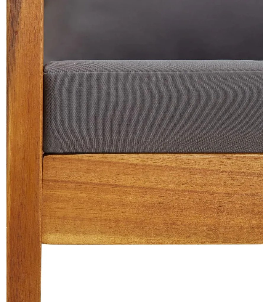 4 pcs conj. lounge jardim c/ almofadões madeira acácia maciça
