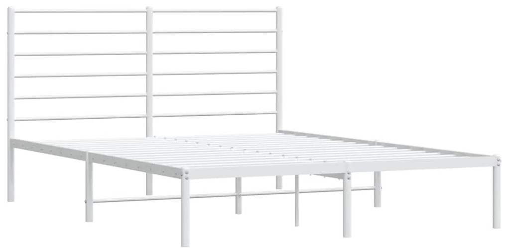 Estrutura de cama com cabeceira 150x200 cm metal branco