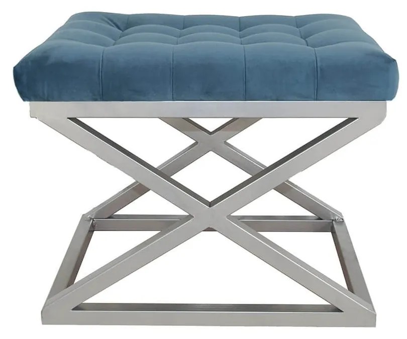 Pouffe Capraz – Silver Blue – 50x42x40 cm