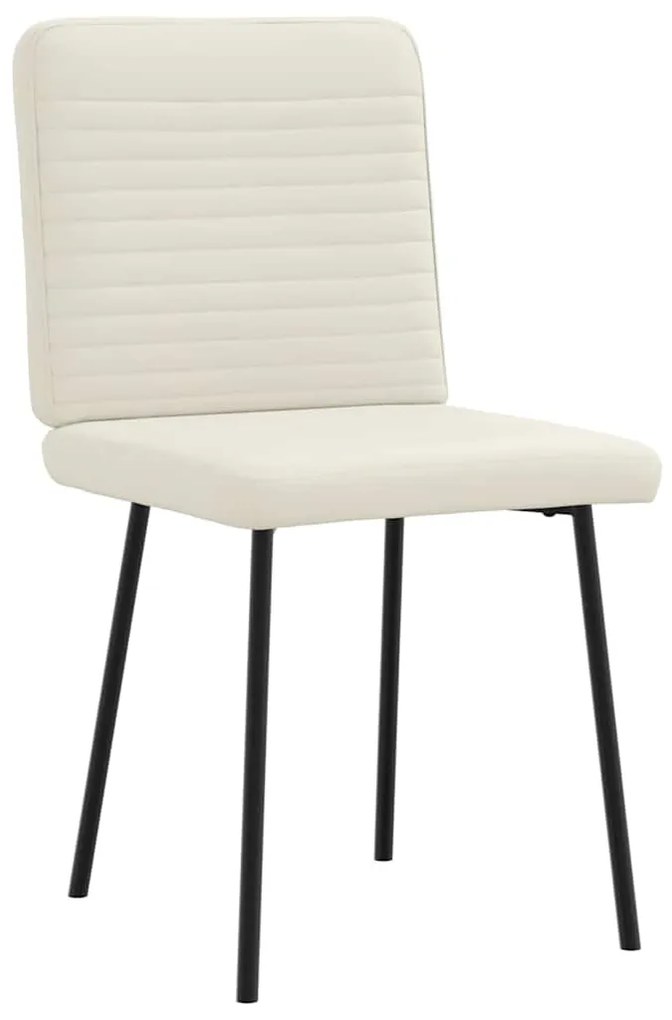 Cadeiras de jantar 2 pcs veludo cor creme