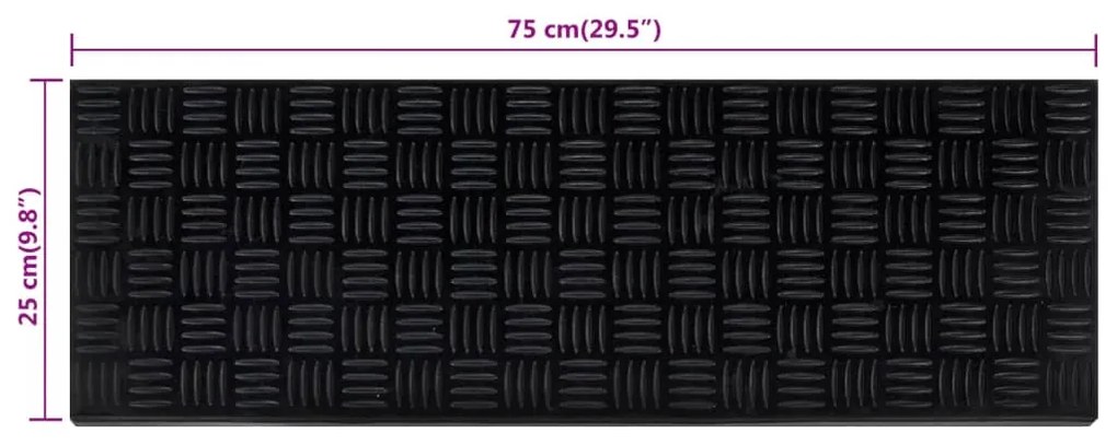 Tapetes de escada 5 pcs 25x75 cm borracha