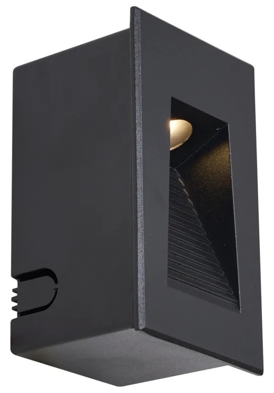 Aplique de parede embutido moderno preto 7cm incl. LED IP65 - Trem Moderno