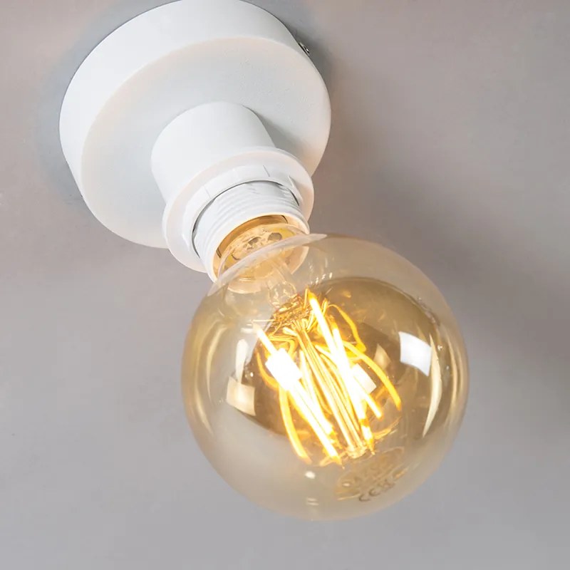 Candeeiro de teto moderno branco mate com abajur preto 45 cm - Combi