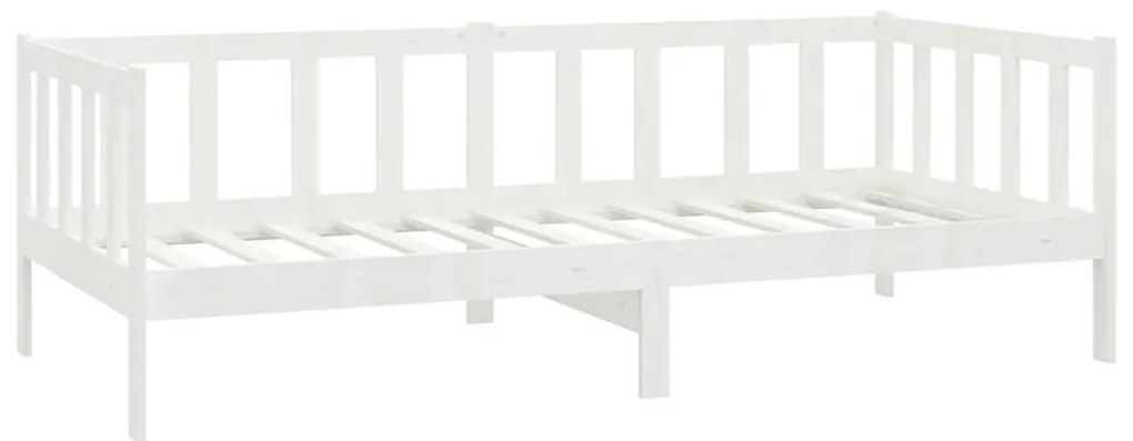 Sofá-cama com colchão 90x200 cm pinho maciço branco