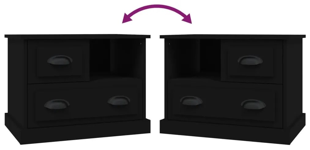 Mesa de cabeceira 60x39x45 cm preto