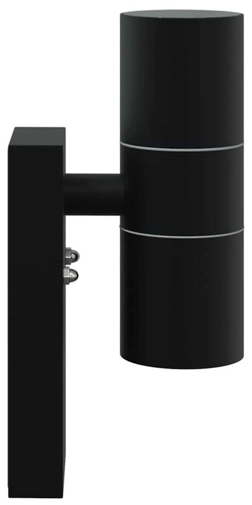 Luzes de Parede Externas 2 pcs Aço Inoxidável Preto IP44