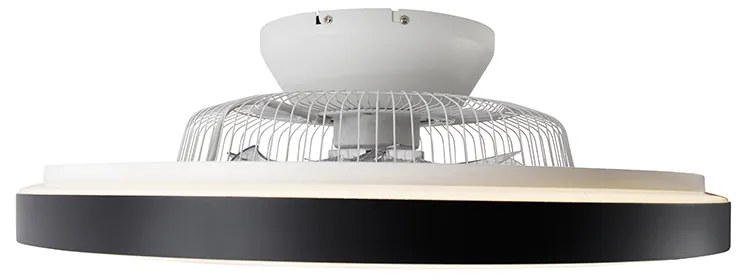 Ventilador de teto preto incl. LED com efeito estrela regulável - Climo Moderno