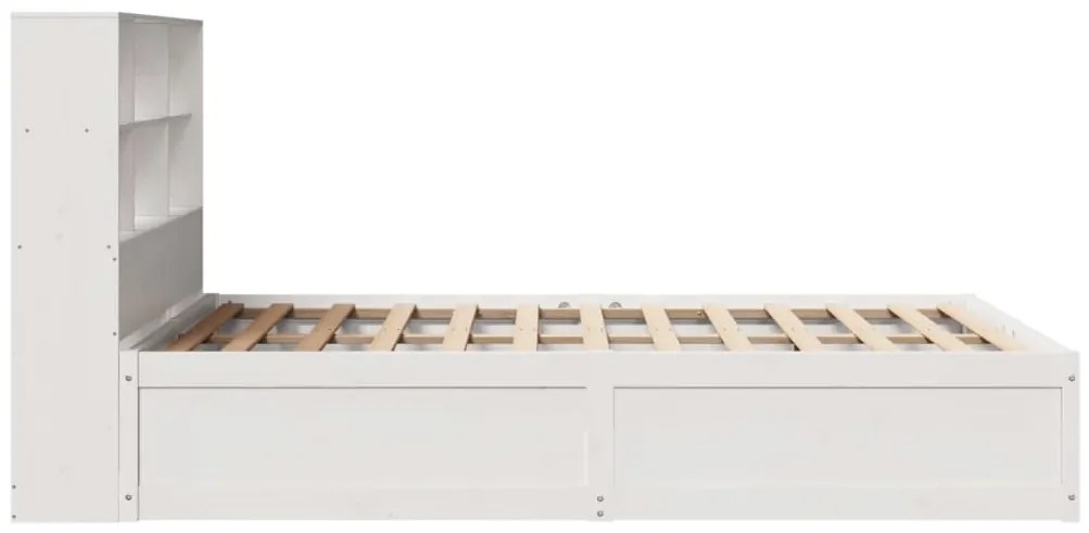 Cama sem colchão 120x200 cm madeira de pinho maciça branco