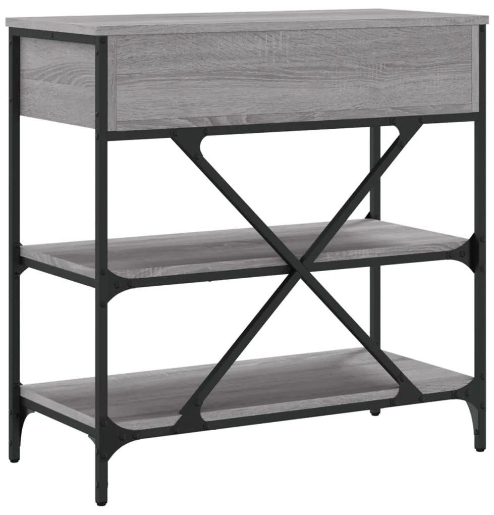 Mesa consola 75x34,5x75 cm derivados de madeira cinzento sonoma