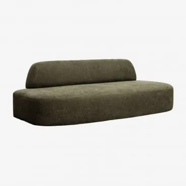 Sofá Modular De 3 Lugares Estofado Giorgia Tecido Verde Exército - Sklum