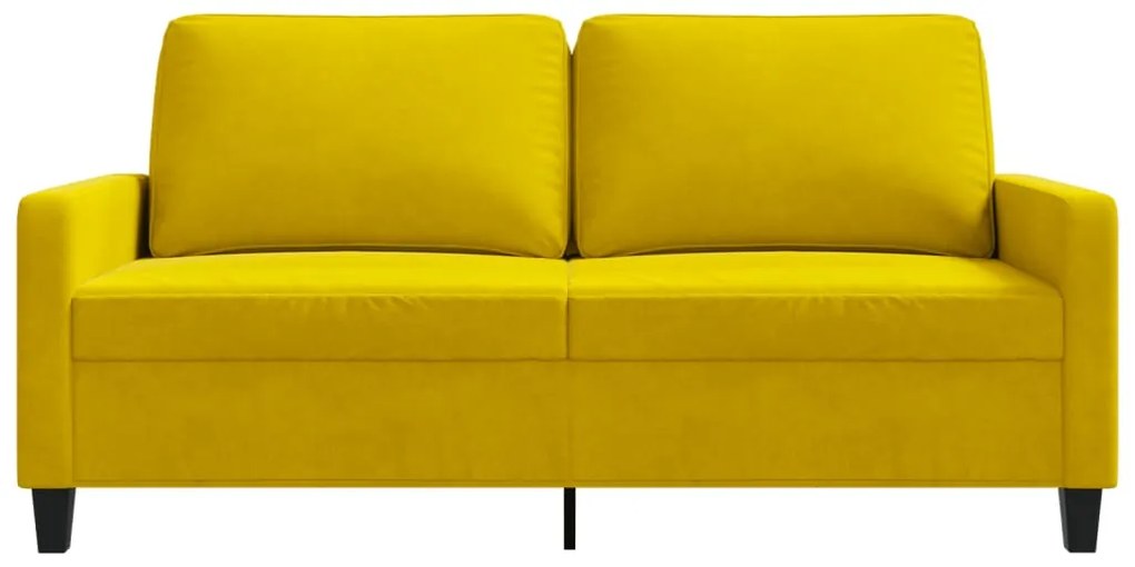 Sofá de 2 lugares veludo 140 cm amarelo