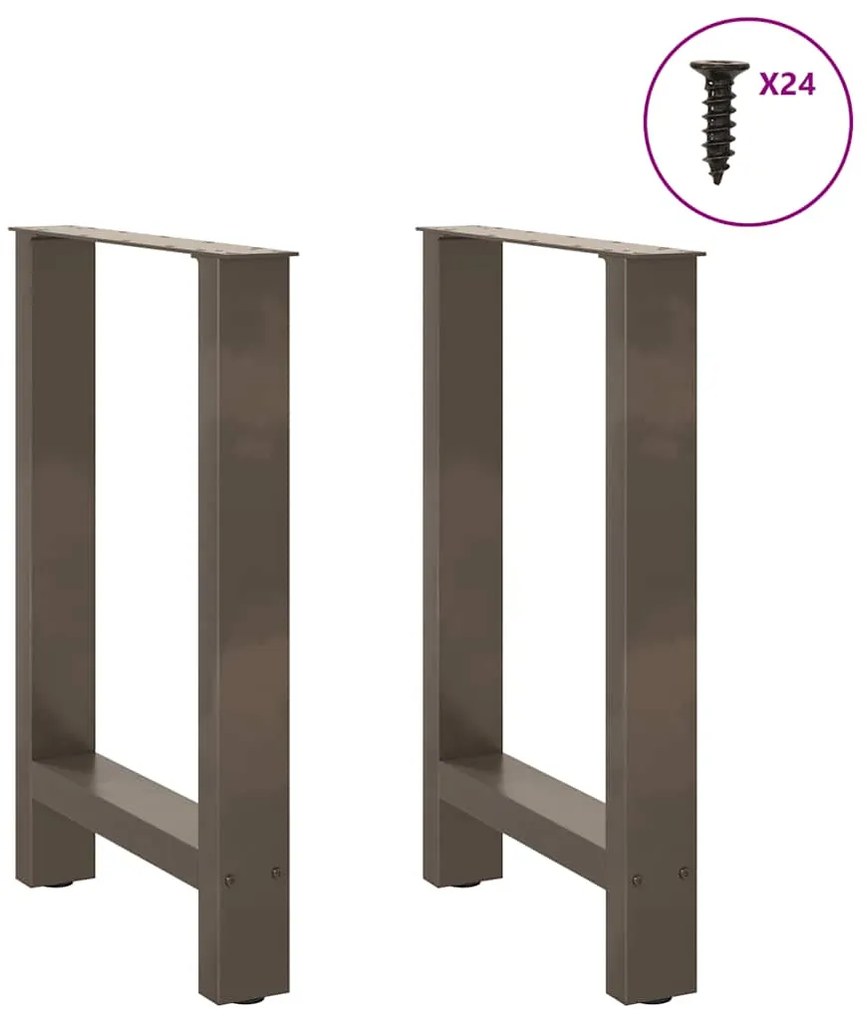 Pés para mesa de jantar em aço natural, 2 peças, 60x(72-73) cm, aço