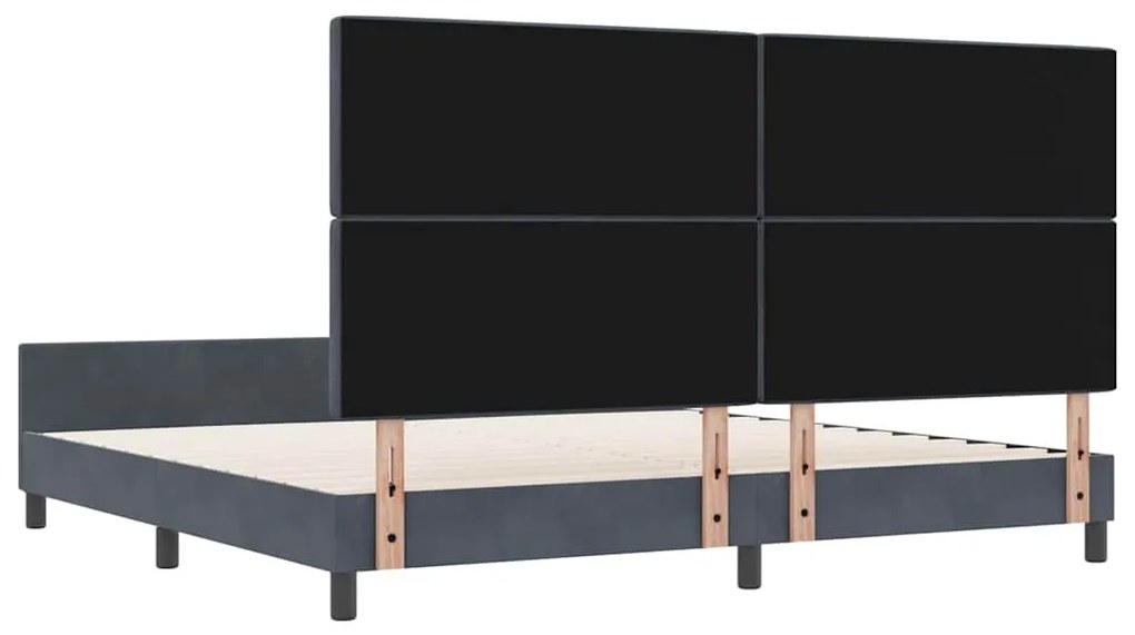 Cama vidaXL Cinza Escuro 200x200 cm Veludo
