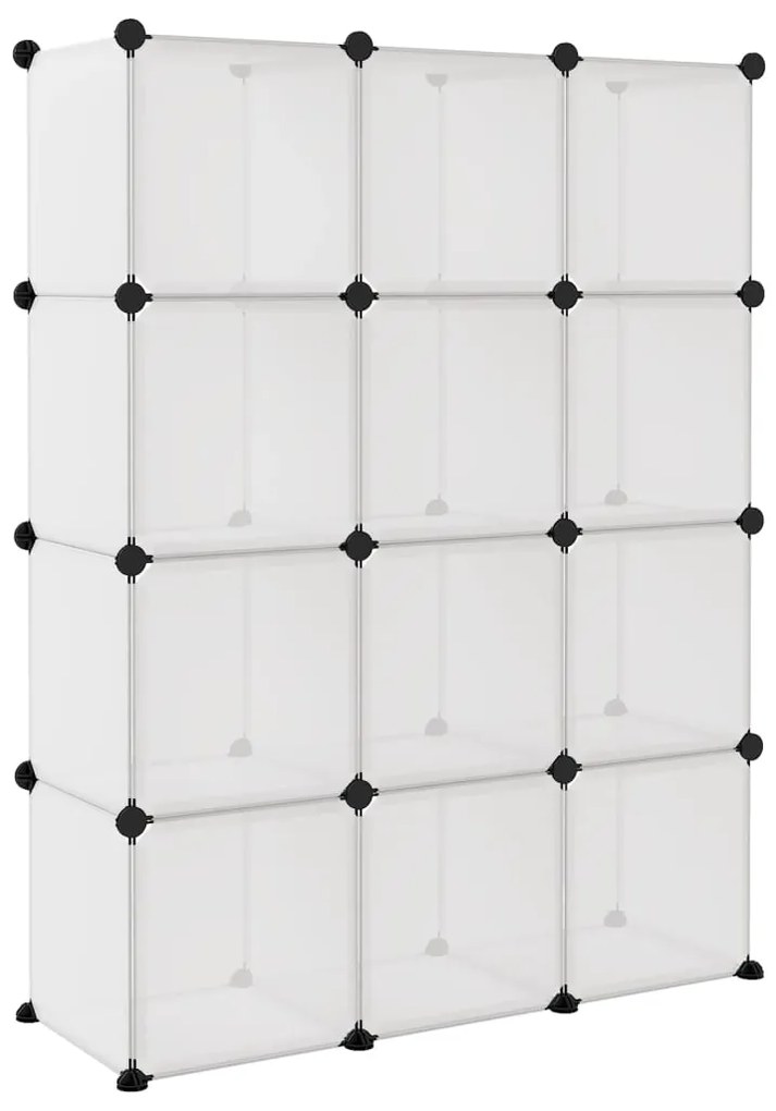 Cubo de arrumação com 12 cubos PP transparente