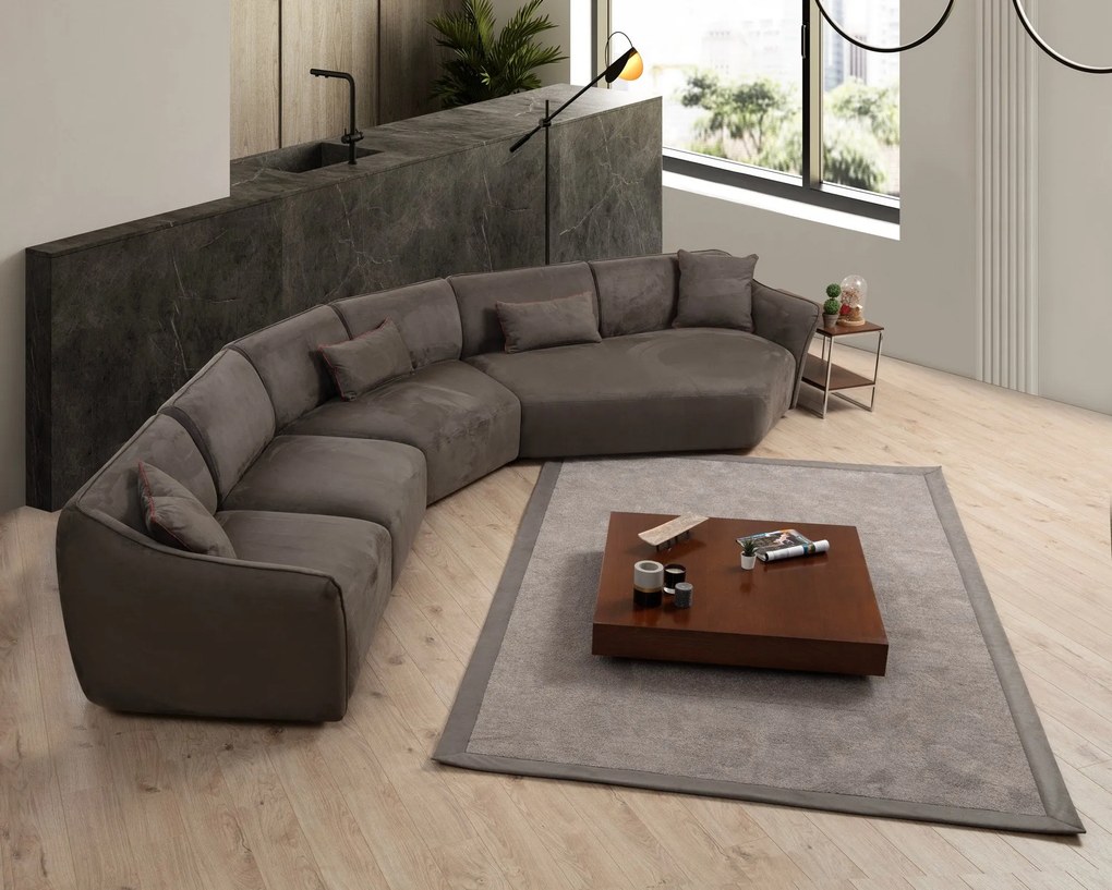 Sofá de Canto Mentis – Castanho – 440 cm x 108 cm x 79 cm