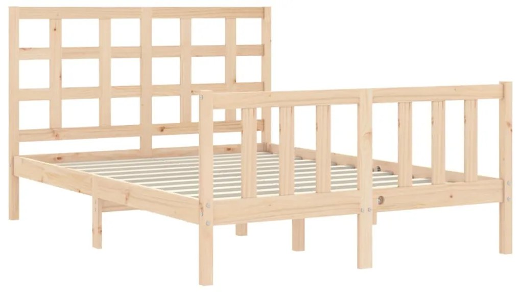 Estrutura de cama com cabeceira 120x200 cmmadeira maciça