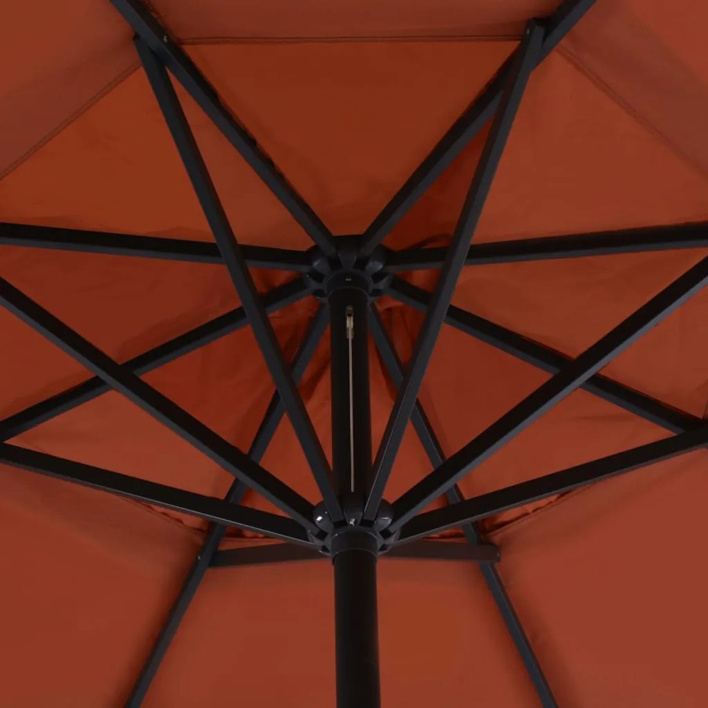 Guarda-sol de jardim com base portátil terracotta